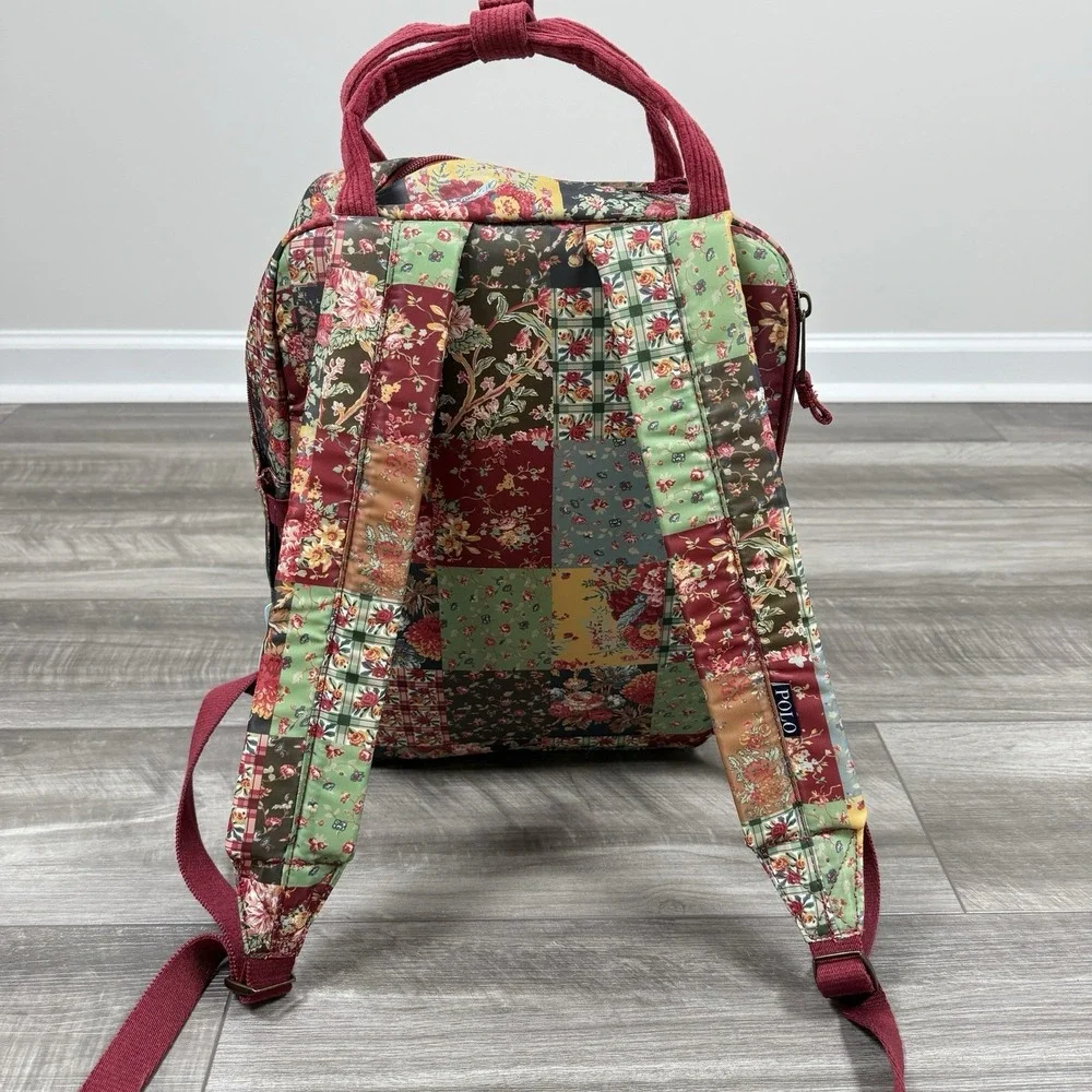 POLO RALPH LAUREN Backpack Patchwork‎ Quilted Big Pony Burnt Russet Floral NWT